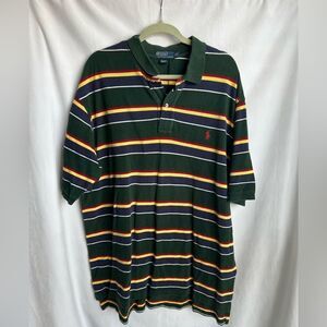 Polo Ralph Lauren Men's Polo Shirt Green Blue Stripe 2LT